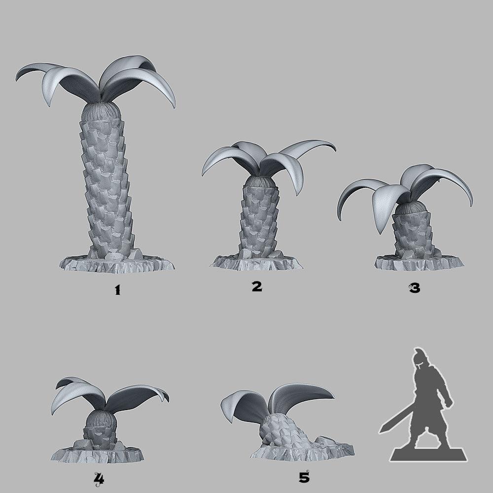 3D Printed Fantastic Plants and Rocks Island Palm 28mm - 32mm D&D Wargaming (Online Only)