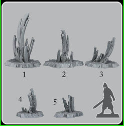 3D Printed Fantastic Plants and Rocks Martian Stalagmites 28mm - 32mm D&D Wargaming (Online Only)