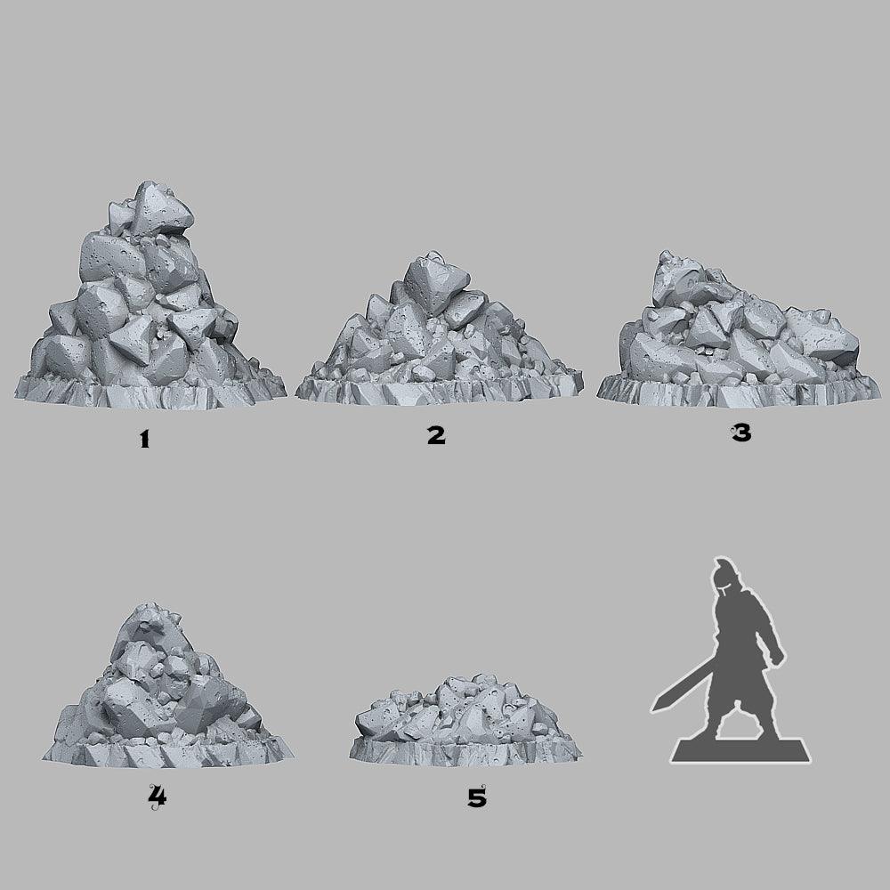 3D Printed Fantastic Plants and Rocks Natural Pile Of Rocks 28mm - 32mm D&D Wargaming (Online Only)