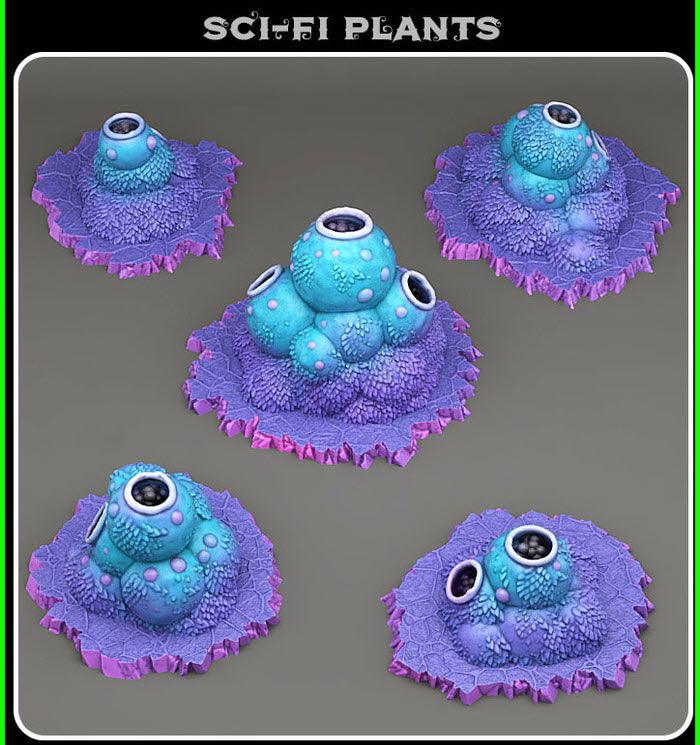 3D Printed Fantastic Plants and Rocks Sci Fi Plants 28mm - 32mm D&D Wargaming (Online Only)