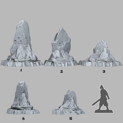 3D Printed Fantastic Plants and Rocks Wasteland Shale 28mm - 32mm D&D Wargaming (Online Only)