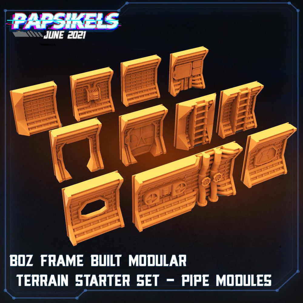 3D Printed Papsikels Boz Frame Built Modular Terrain Starter Set Aliens vs Humans Part 2 28mm 32mm (Online Only)