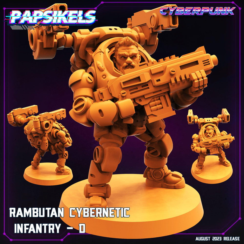 3D Printed Papsikels Cyberpunk Rambutan Cybernetic Infantry Squad Set 28mm 32mm (Online Only)