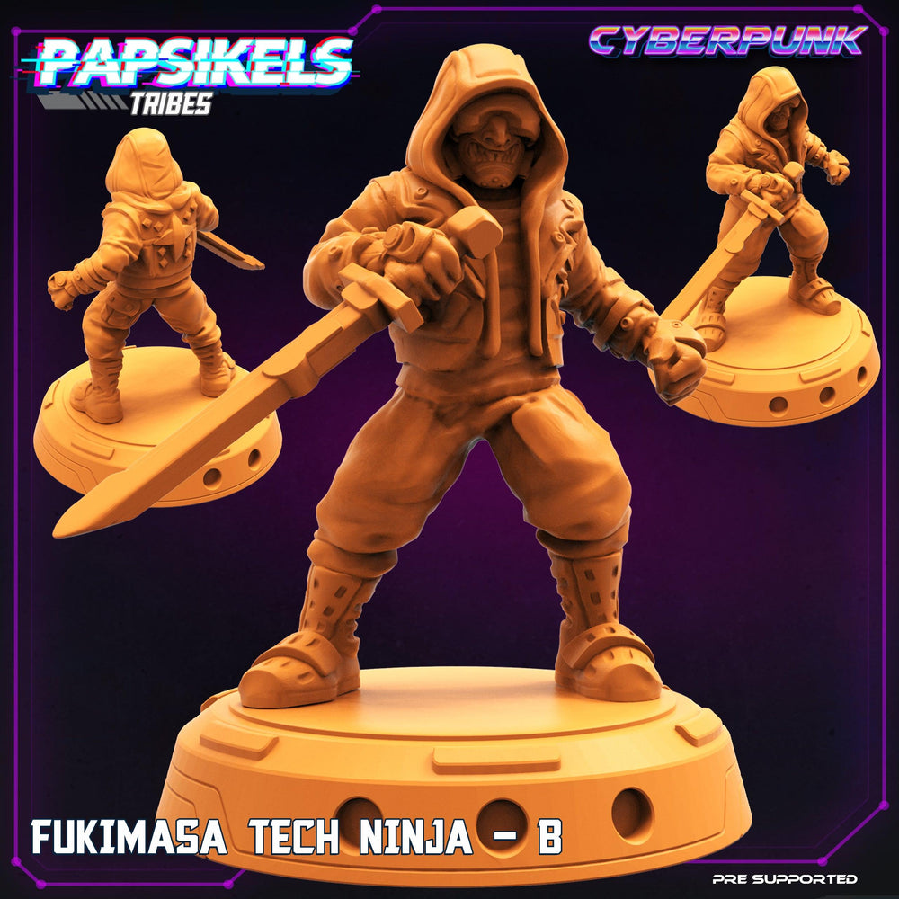 3D Printed Papsikels Cyberpunk Sci-Fi Fukimasa Tech Ninja Set - 28mm 32mm (Online Only)