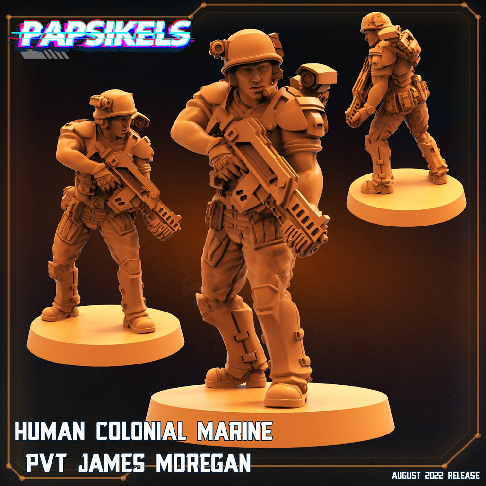 3D Printed Papsikels Cyberpunk Sci-Fi Human Colonial Marine Pfc Set - 28mm 32mm (Online Only)
