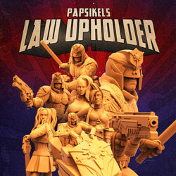 3D Printed Papsikels Cyberpunk Sci-Fi Law Upholders Set - 28mm 32mm (Online Only)