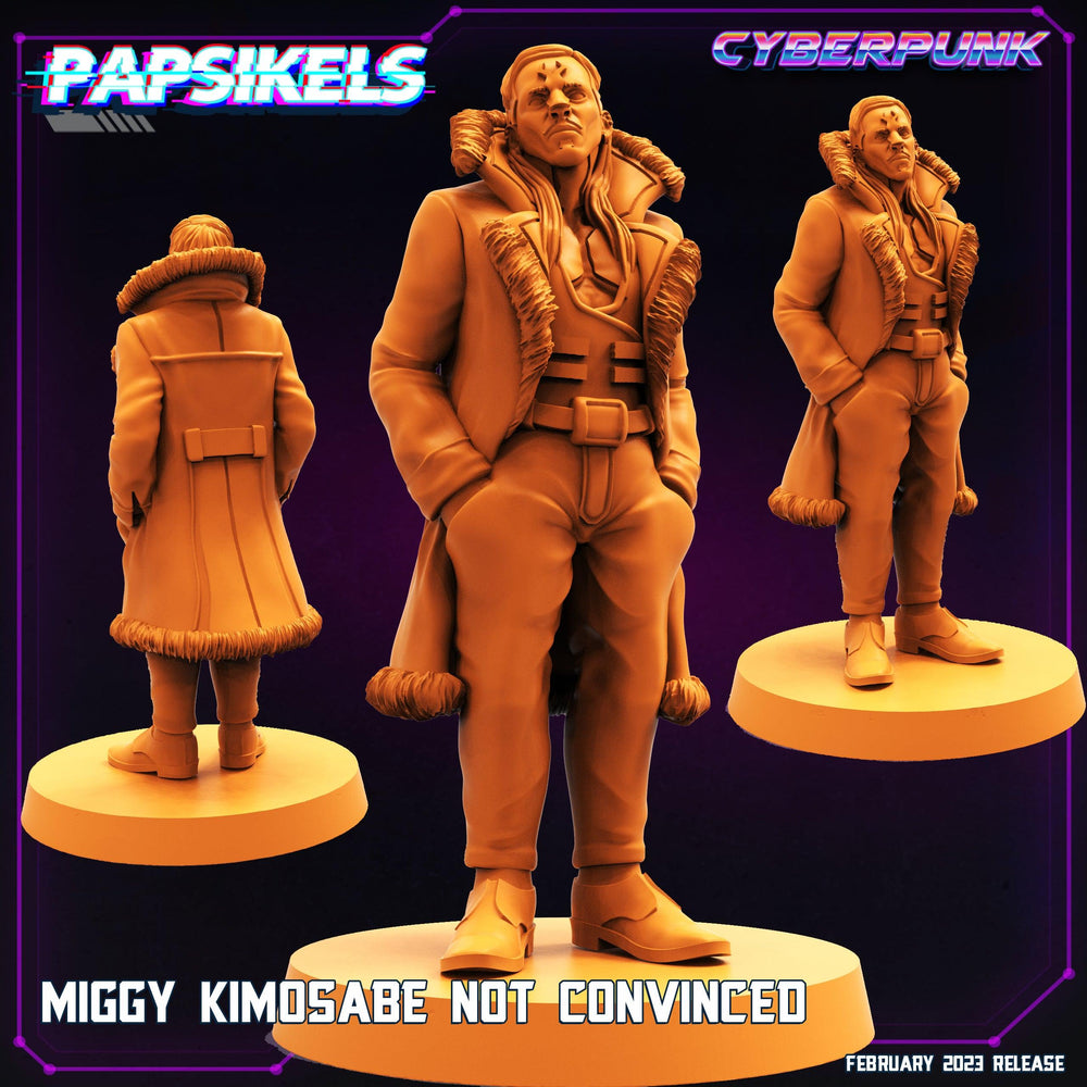 3D Printed Papsikels Cyberpunk  Sci-Fi Miggy Kimosabe Not Convinced - 28mm 32mm (Online Only)