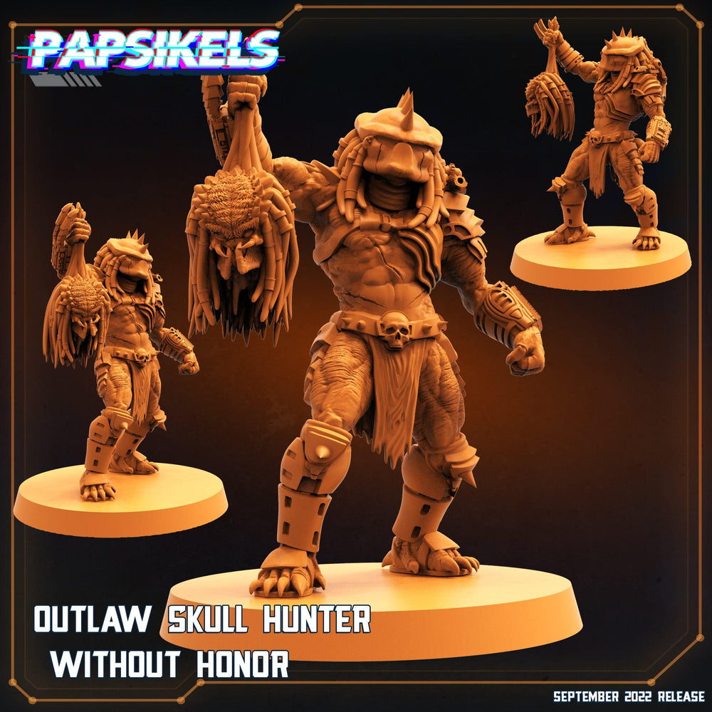 3D Printed Papsikels Cyberpunk Sci-Fi Outlaw Skull Hunter Without Honor - 28mm 32mm (Online Only)
