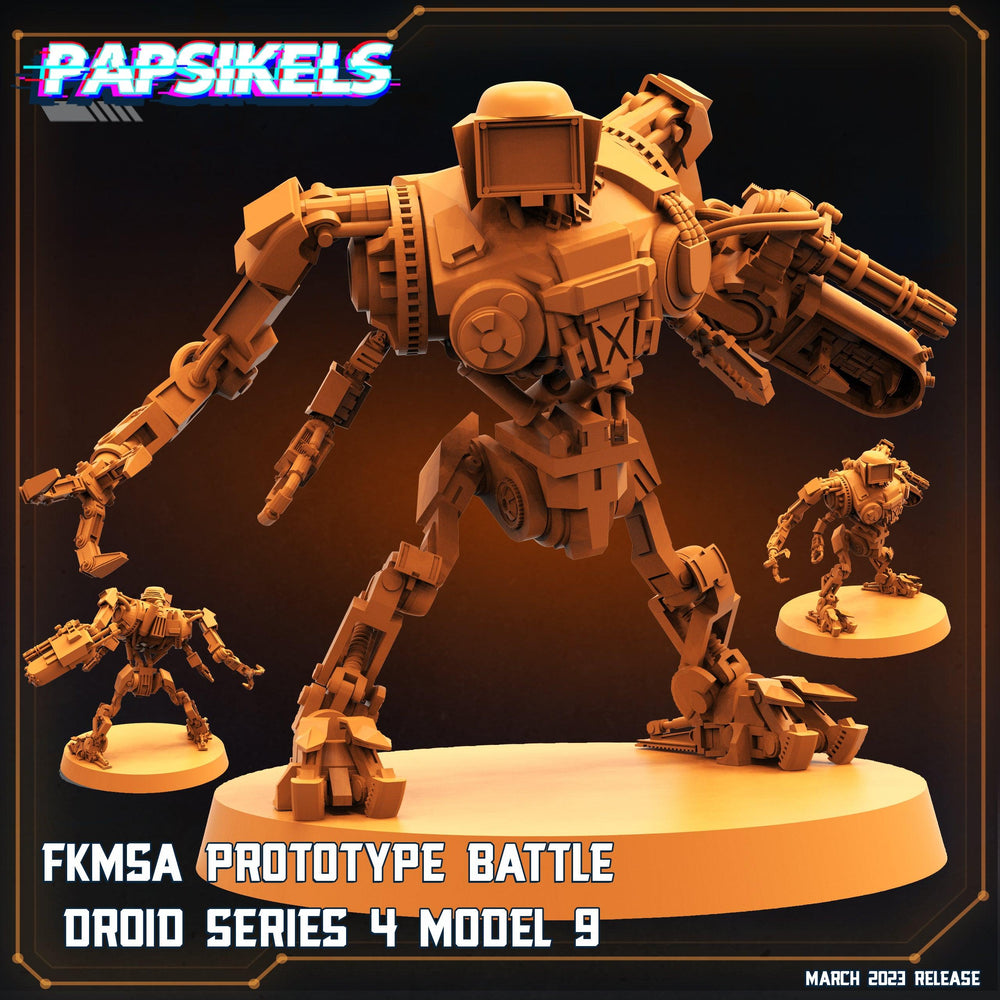 3D Printed Papsikels - Fkmsa Prototype Battle Droid Series 4 Model 9 - 28mm 32mm (Online Only)
