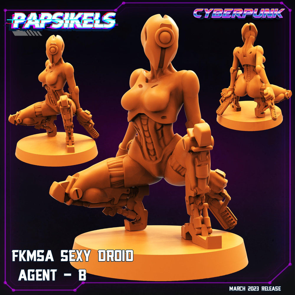 3D Printed Papsikels - Fkmsa Sexy Droid Agent Set March 2023 Cyberpunk - 28mm 32mm (Online Only)