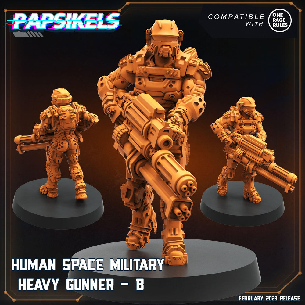 3D Printed Papsikels Human Space Military Heavy Gunners Set 28mm 32mm (Online Only)