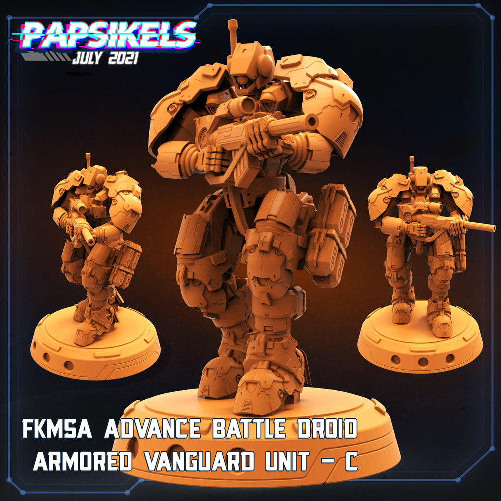 3D Printed Papsikels Sci-Fi Fkmsa Advance Battle Droid Armored Vanguard Unit C1 - 28mm 32mm (Online Only)