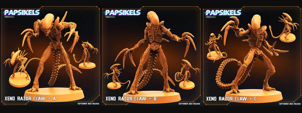 3D Printed Papsikels September 2023 - Aliens Vs Humans 6 Xeno Razor Claw Set 28mm 32mm (Online Only)