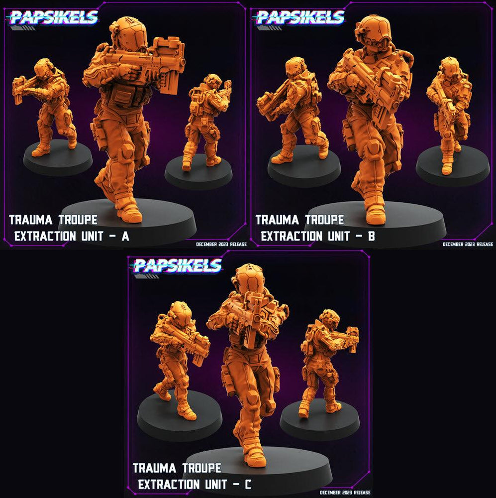 3D Printed Papsikels Trauma Troupe Extraction Unit Set January 2024 Cyberpunk 28mm 32mm (Online Only)