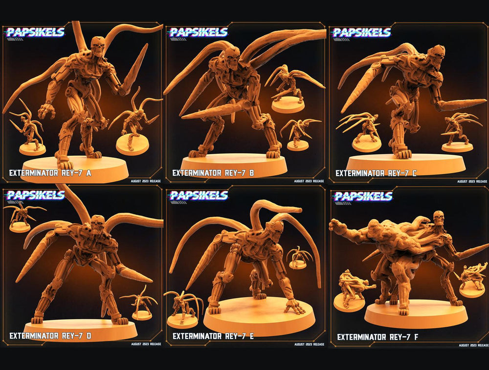 3D Printed Papsikels Xenowars Genesis Exterminator Ret 7 Set 28mm 32mm (Online Only)