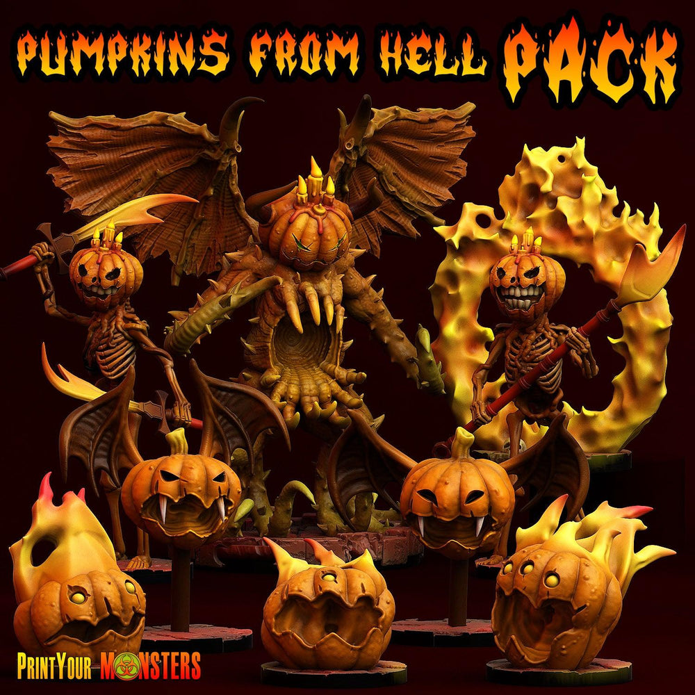 3D Printed Print your Monster Pumpkin Bats Pumpkins From Hell 28 32mm D&D (Online Only)