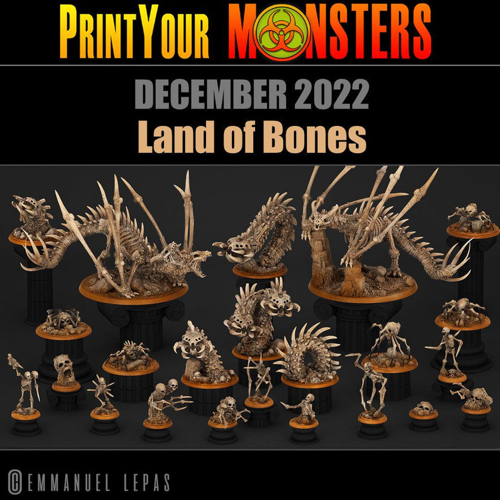 3D Printed Print Your Monsters 2 Bones Spiders Land of Bones Set 28mm - 32mm D&D Wargaming (Online Only)