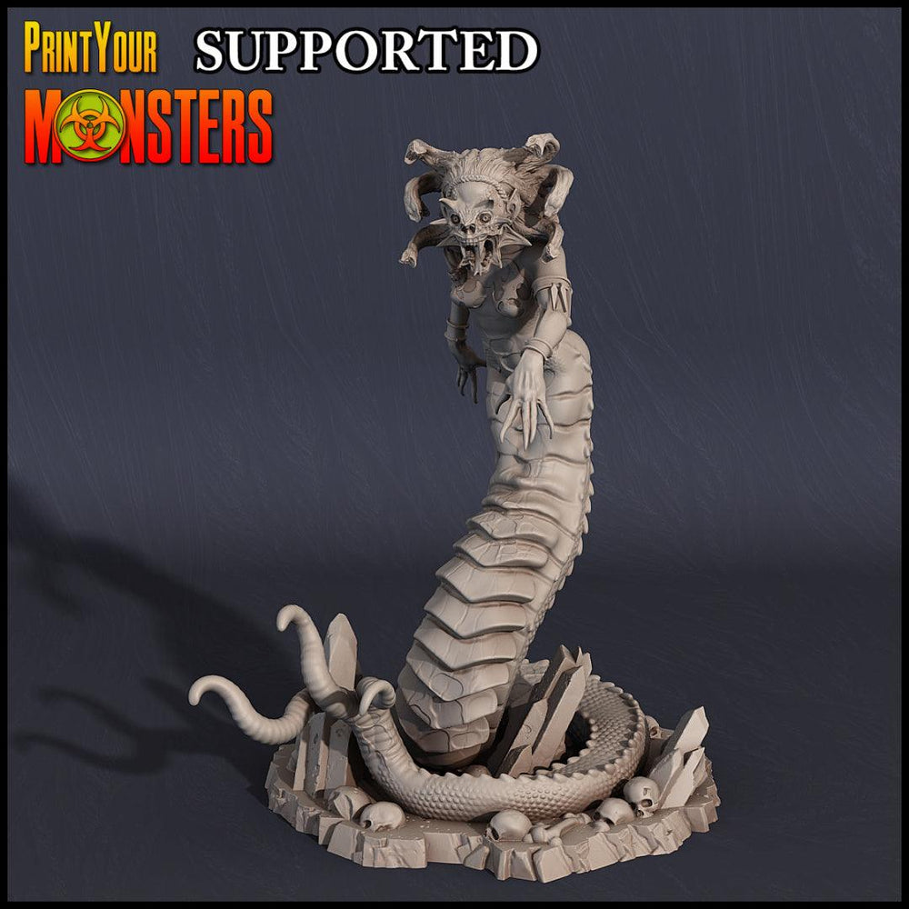 3D Printed Print Your Monsters Dark Elves Medusa 28mm - 32mm D&D Wargaming (Online Only)