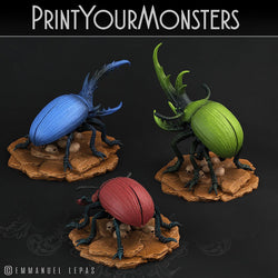 3D Printed Print Your Monsters Giant Beetles Total Insects 28mm - 32mm D&D Wargaming (Online Only)