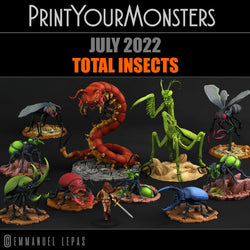3D Printed Print Your Monsters Giant Beetles Total Insects 28mm - 32mm D&D Wargaming (Online Only)