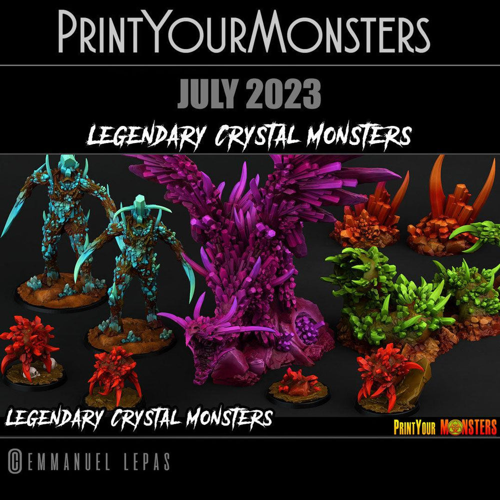 3D Printed Print Your Monsters Giant Sapphire Guardians Legendary Crystal Monsters 28mm - 32mm D&D Wargaming (Online Only)