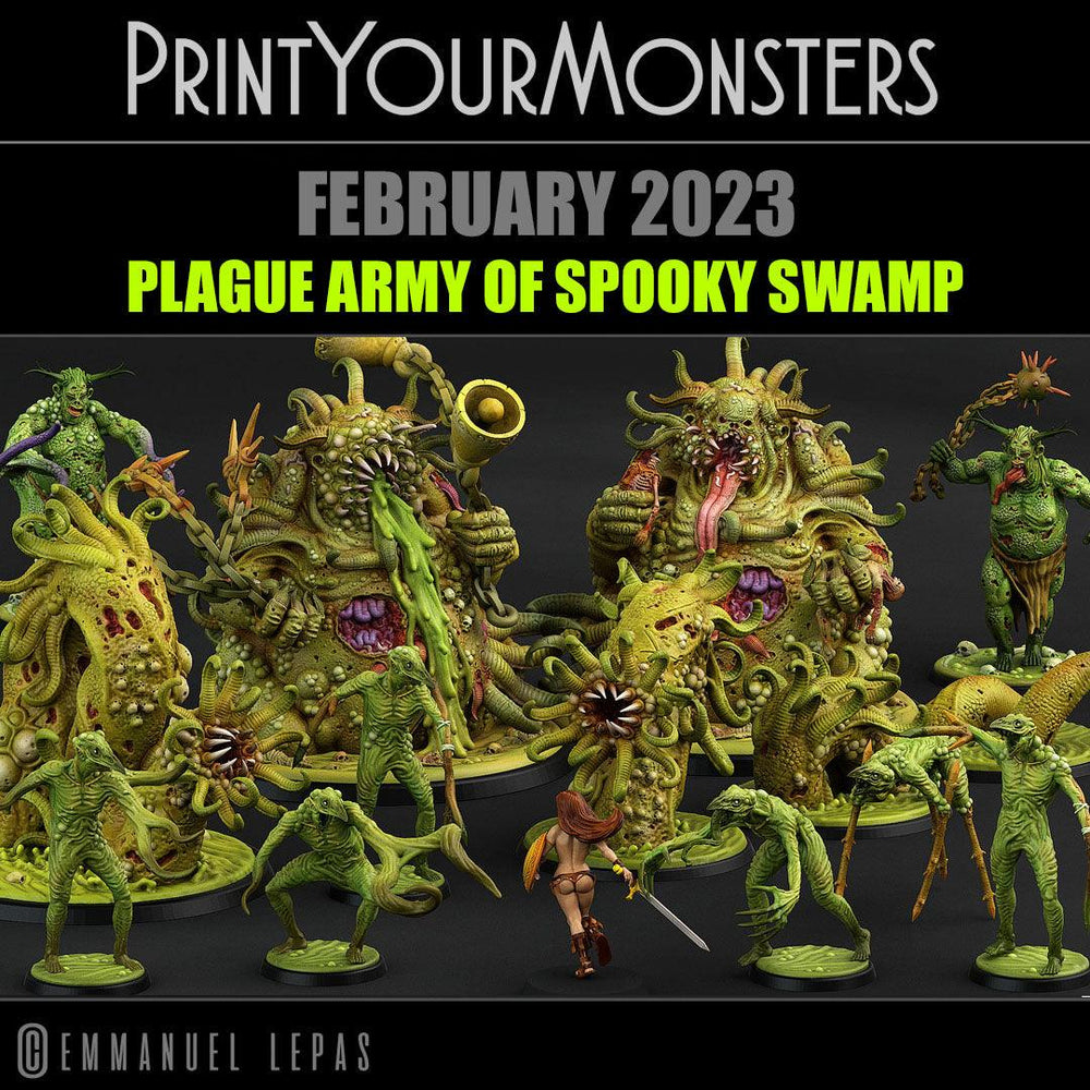 3D Printed Print Your Monsters Great Plague Bringer Giant Plague Demon Plague Army Of Spooky Swamp Set 28mm - 32mm D&D Wargaming (Online Only)
