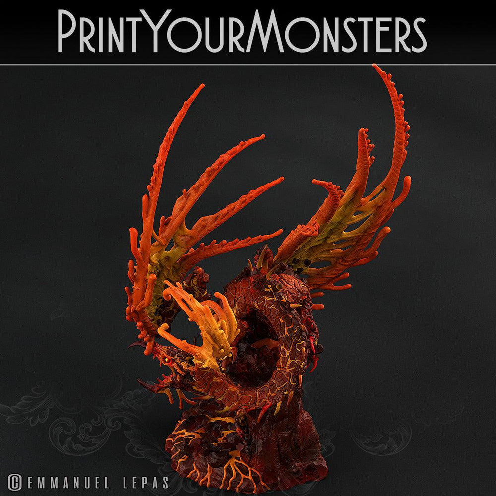 3D Printed Print Your Monsters Infernal Magma Dragon 28mm - 32mm D&D Wargaming (Online Only)