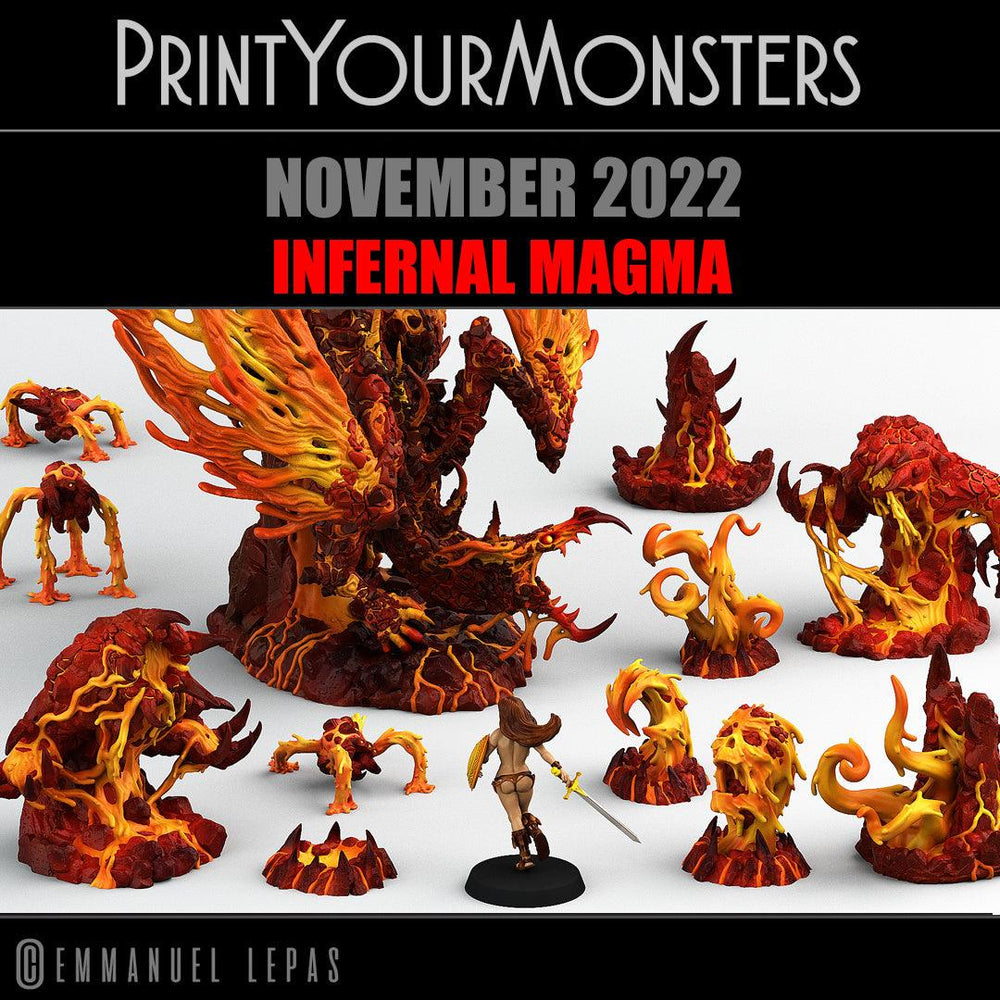 3D Printed Print Your Monsters Infernal Magma Tentacles 28mm - 32mm D&D Wargaming (Online Only)