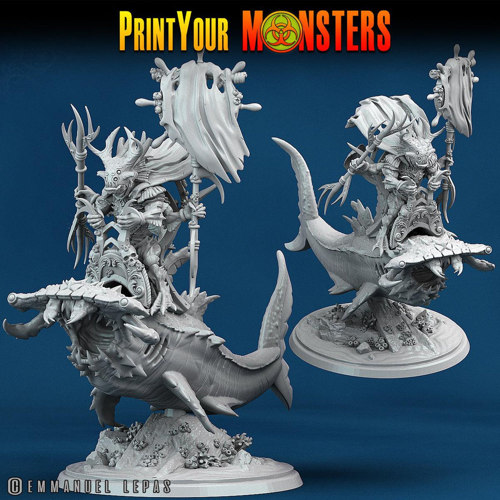 3D Printed Print Your Monsters Mutant Sharks The Searakin Domination Set 28mm - 32mm D&D Wargaming (Online Only)