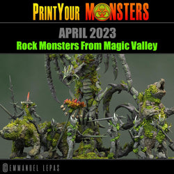 3D Printed Print Your Monsters Rock Dragon Rock Monsters From Magic Valley Set 28mm - 32mm D&D Wargaming (Online Only)