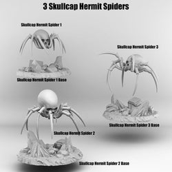 3D Printed Print Your Monsters Skullcap Hermit Spiders 28mm - 32mm D&D Wargaming (Online Only)