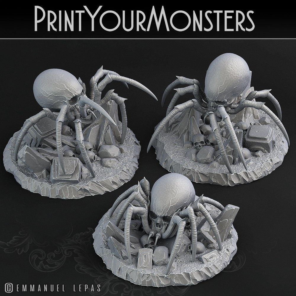 3D Printed Print Your Monsters Skullcap Hermit Spiders 28mm - 32mm D&D Wargaming (Online Only)
