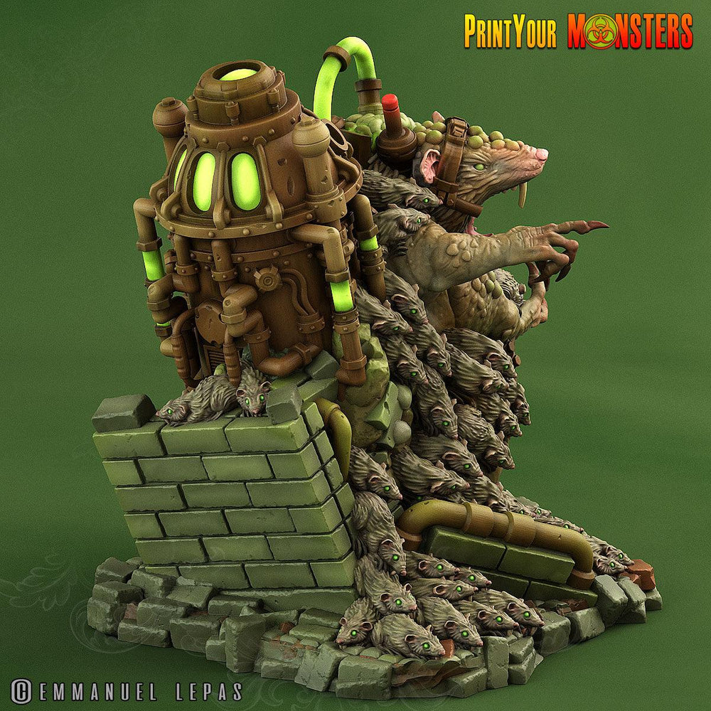 3D Printed Print Your Monsters The Toxic Double Headed Rat King The Toxic Rats Domination Set 28mm - 32mm D&D Wargaming (Online Only)
