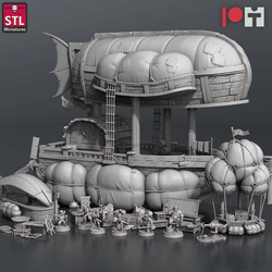 3D Printed STL Miniatures Airship Crew Set 28 - 32mm War Gaming D&D (Online Only)