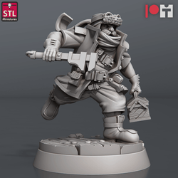 3D Printed STL Miniatures Airship Crew Set 28 - 32mm War Gaming D&D (Online Only)
