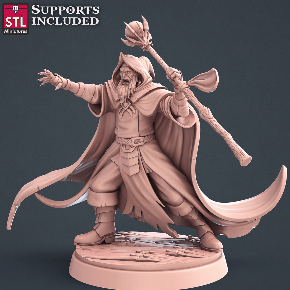 3D Printed STL Miniatures Alguien Dark Wizard 28 - 32mm War Gaming D&D (Online Only)
