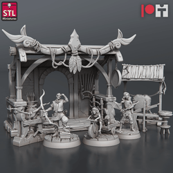 3D Printed STL Miniatures Arrows And Bow Maker Set 28 - 32mm War Gaming D&D (Online Only)