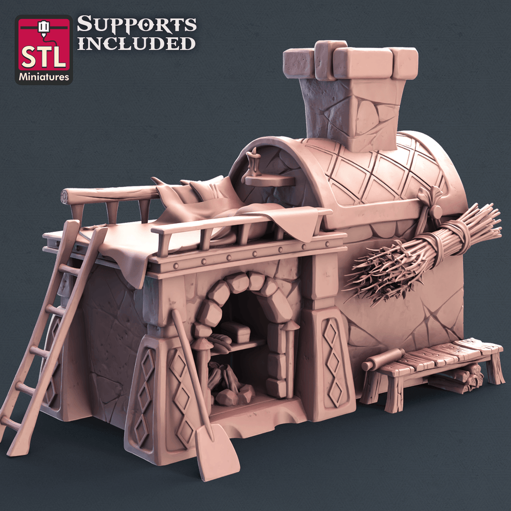 3D Printed STL Miniatures Baker Set 28mm - 32mm War Gaming D&D (Online Only)