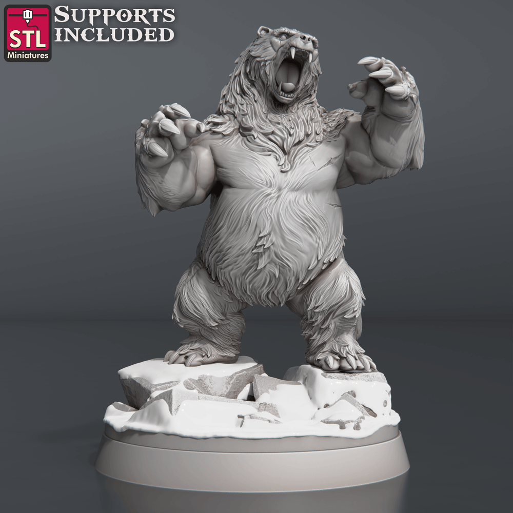 3D Printed STL Miniatures Bears Set 28 - 32mm War Gaming D&D (Online Only)