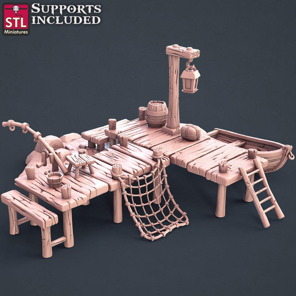 3D Printed STL Miniatures Boat Builder Set 28mm - 32mm War Gaming D&D (Online Only)