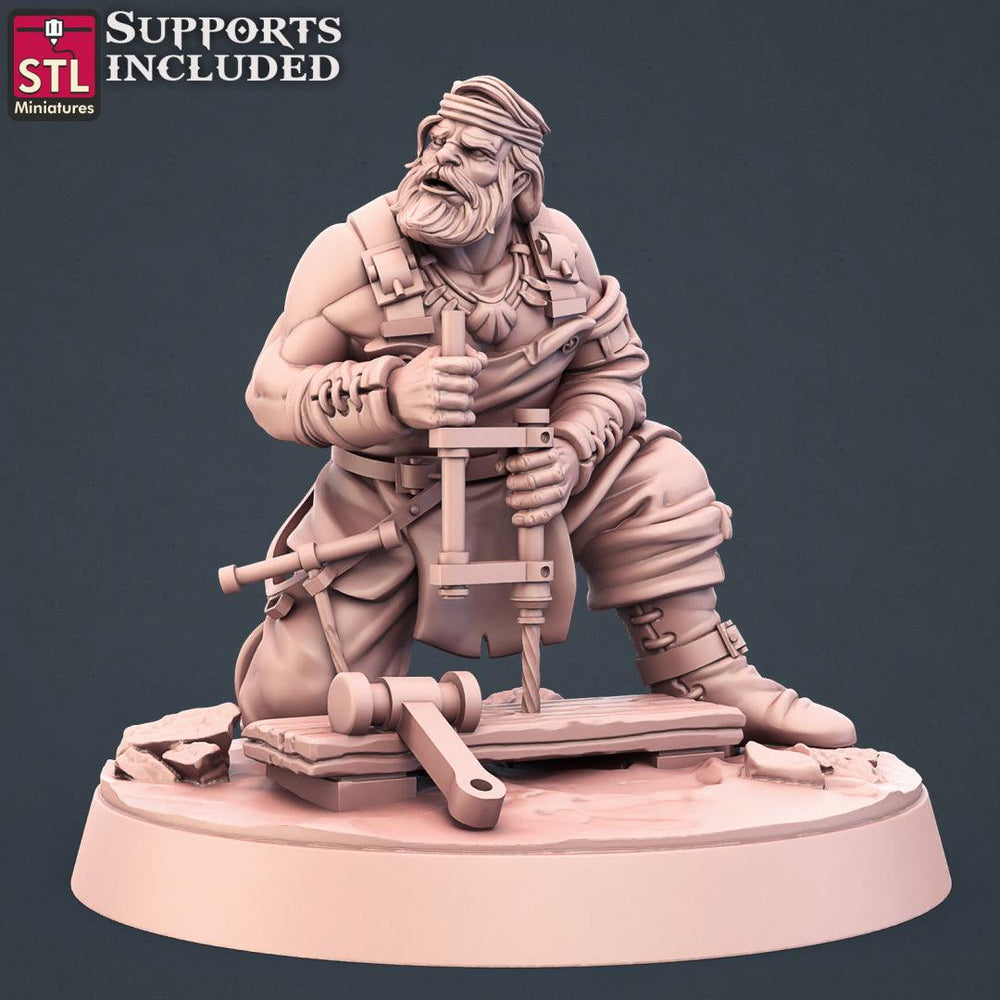 3D Printed STL Miniatures Boat Builder Set 28mm - 32mm War Gaming D&D (Online Only)