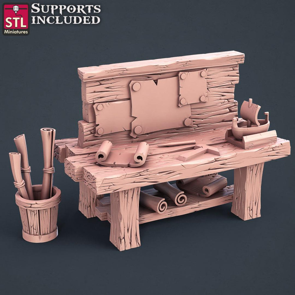 3D Printed STL Miniatures Boat Builder Set 28mm - 32mm War Gaming D&D (Online Only)