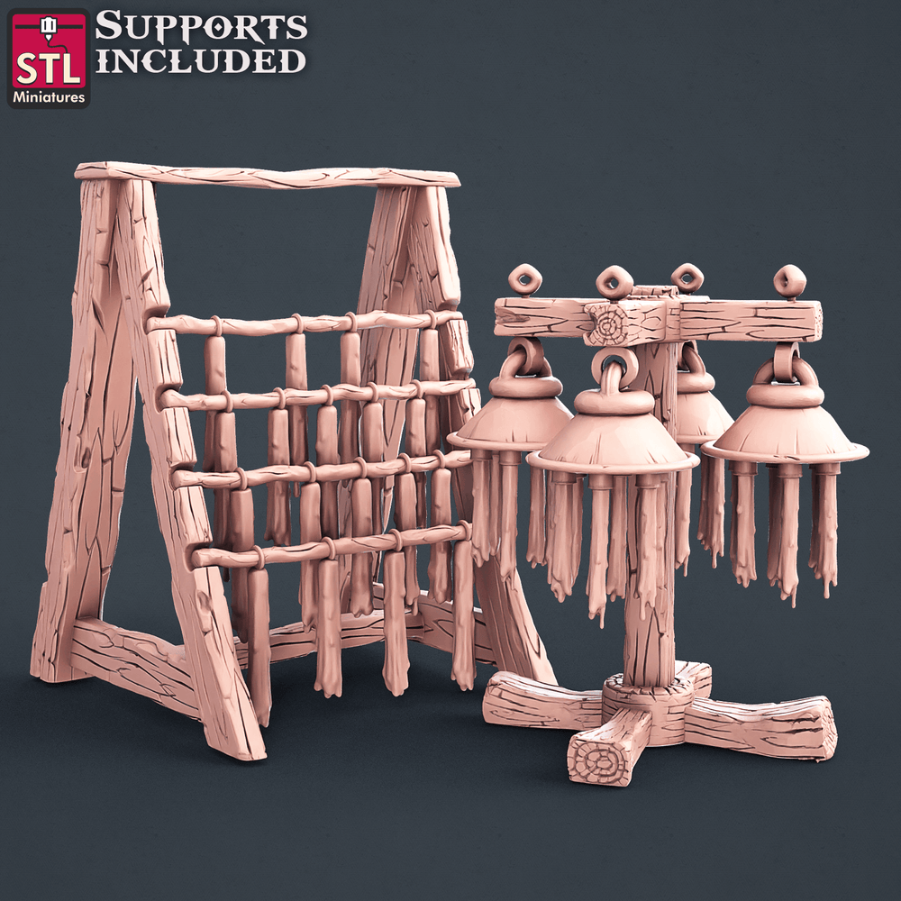 3D Printed STL Miniatures Candle Maker Set Fantasy NPC 2 | 28 - 32mm War Gaming D&D (Online Only)