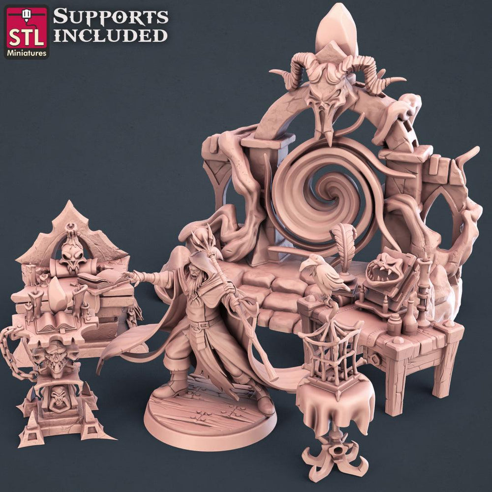 3D Printed STL Miniatures Darkwizard Set 28mm - 32mm War Gaming D&D (Online Only)