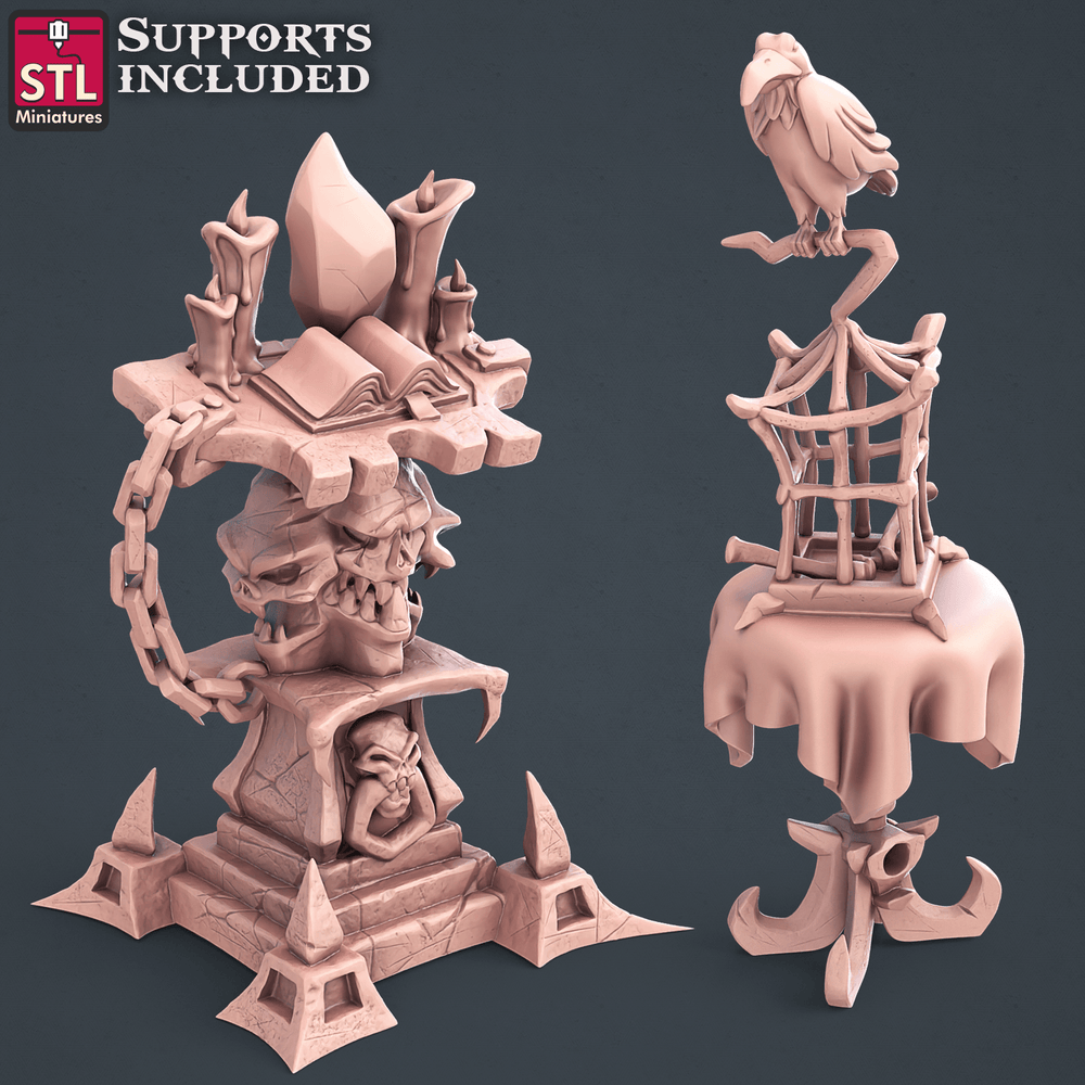3D Printed STL Miniatures Darkwizard Set 28mm - 32mm War Gaming D&D (Online Only)
