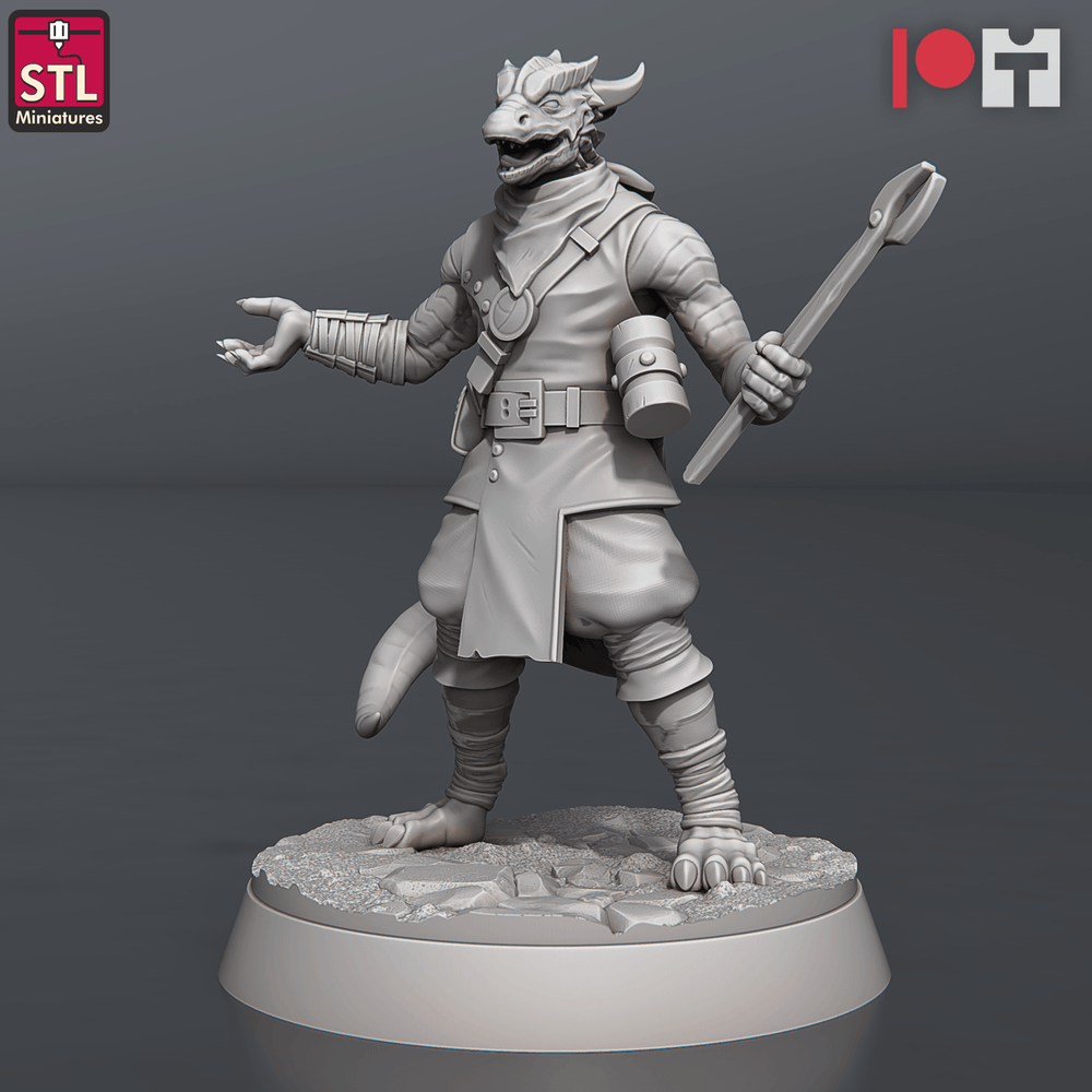 3D Printed STL Miniatures Dragonborn Blacksmith Set 28 - 32mm War Gaming D&D (Online Only)