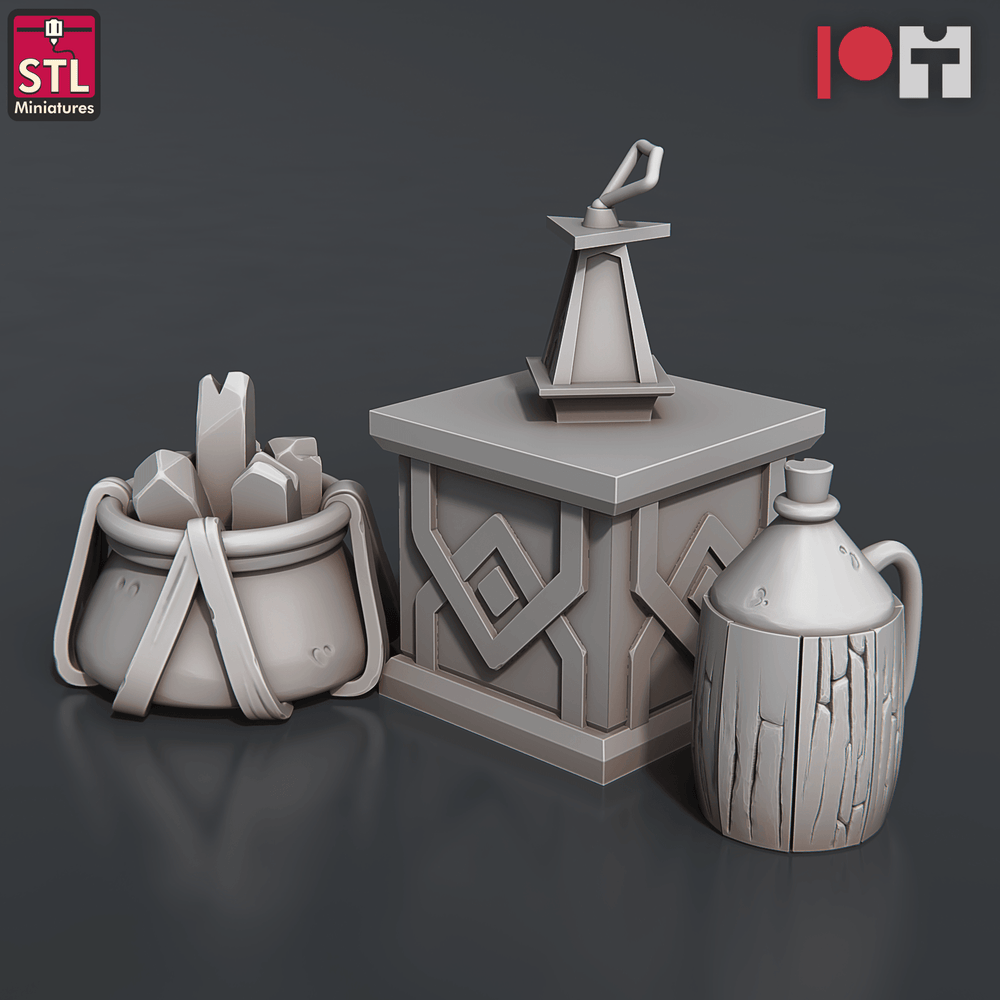 3D Printed STL Miniatures Dwarven Camp Set 28 - 32mm War Gaming D&D (Online Only)