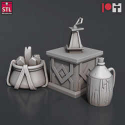 3D Printed STL Miniatures Dwarven Camp Set 28 - 32mm War Gaming D&D (Online Only)