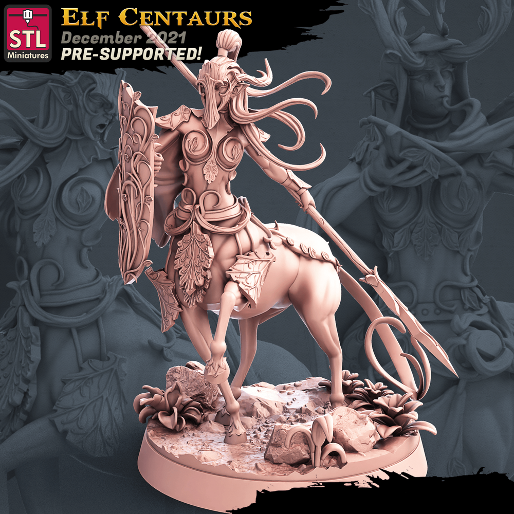 3D Printed STL Miniatures Elf Centaurs Set 28 - 32mm War Gaming D&D (Online Only)