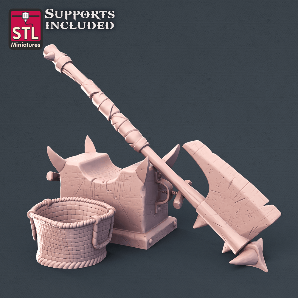 3D Printed STL Miniatures Executioner Set 28mm - 32mm War Gaming D&D (Online Only)